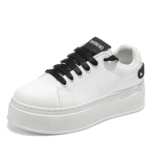 Zapatillas Deportivas Blancas con Cordones para Hombre, Tallas 39-44, Transpirables, Modernas y Versátiles, con Suela Gruesa y Elevada, Casuales y a la Moda - Product Image 5