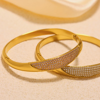 18K Or Couleur Dubaï Bracelets Mince Femmes Bracelet Bracelets Plein Cristal Maroc Bijoux De Mariage Mariée