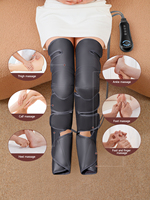 Masseur de jambes à compression d'air avec chaleur, bottes de massage à commande manuelle pour la récupération sportive et le soin de la circulation sanguine des jambes à domicile