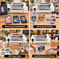 Printer Inkjet UV Flatbed Custom 6090 Multifungsi 3D LED Digital untuk Pena, Botol, Casing Ponsel, Label Kristal