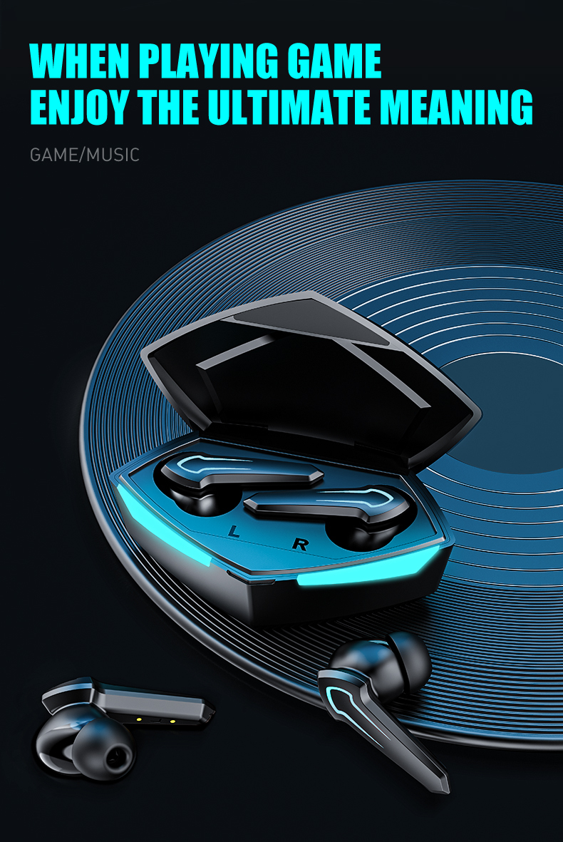 Auriculares TWS Ellenne P50 Bluetooth 5.3, Forma De Cúpula Azul, Baja Latencia, 10 Horas De Autonomía, Estación De Carga, Peso 4g, Color Negro