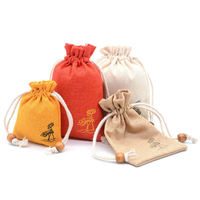 Sac à cordon en jute écologique avec logo personnalisé pour sachet de lavande, pochette organisatrice de bijoux, taille réglable 10x14cm