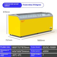 Congélateur présentoir pour aliments surgelés avec portes coulissantes en verre Congélateur îlot à portes coulissantes en verre Congélateur d'aliments surgelés de grande capacité