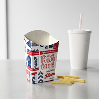 Gobelet alimentaire en papier jetable en gros frites, gobelets en papier pour frites, cône en papier imprimé pour frites