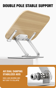Sujetalibros de madera contrachapada plegable giratorio de aleación de aluminio 360, soporte para teléfono para niños, soporte de exhibición de libros, soporte para libros - Product Image 2
