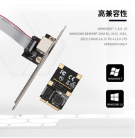 Tarjeta Ethernet Gigabit Interna Mini PCIe I210AT con Puerto RJ45 Único de 1000Mbps, Compatible con PXE WOL para PC Industrial