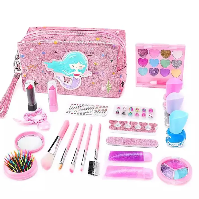 The Fairy Horse Unicorn Girls Holiday Home Toys Colorful Sequins Non-toxic Washable Children's Cosmetics Set