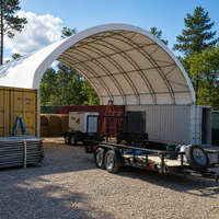 Kits de toiture pour conteneurs maritimes à double treillis 20'x40', structure en acier galvanisé, bâche en PVC, auvent de stockage extérieur