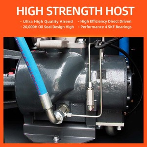 Compresseur d'air à vis statique à refroidissement par air, lubrifié, à deux étages, PM VFD, 18,5 kW, 25 CV, haute efficacité pour usine - Product Image 2