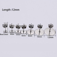 Vente en gros de supports de boucles d'oreilles en acier inoxydable hypoallergénique, supports vierges pour la fabrication de bijoux DIY