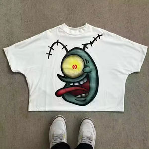 T-shirts 100% coton Y2K imprimé graphique t-shirts Streetwear haute qualité Boxy recadrée t-shirts pour hommes - Product Image 5