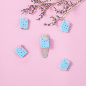 Cute 3D Resin Nail Charms Star Heart Food <b>Cookie</b> Strawberry Shortcake Flatback Cartoon Decals for Nail Art - Product Image 6