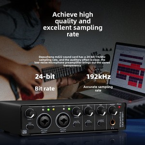 Tarjeta de Sonido Externa Compacta Profesional USB, Interfaz de Audio Compatible con PC sin Necesidad de Controladores para Transmisión en Vivo, Karaoke y Música - Product Image 4