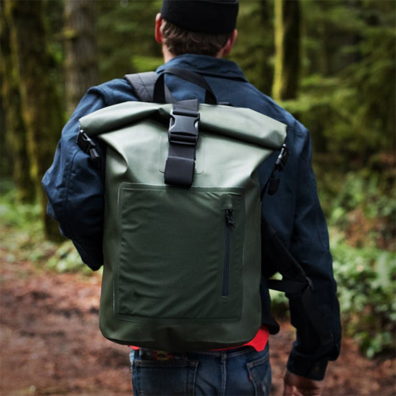 Custom Men Roll-Top PVC Dry Bag Waterproof Backpack Fully Waterproof Bag