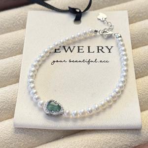 Bracelet de luxe haut de gamme pour femme en argent pur S925, perle naturelle et jade en forme de gourde, design de niche avec sensation légère - Product Image 5