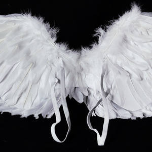 Halloween Weihnachten Karneval Party Angel <span class=keywords><strong>Wings</strong></span> Set Weiße Feder flügel Mit Halo Stirnband und Zauberstab Cosplay Zubehör - Product Image 3