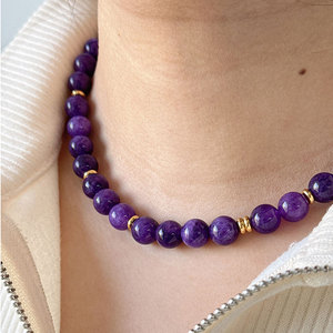 เครื่องประดับกันน้ำไม่หมอง ฐานสแตนเลส 316L ชุบทอง 14k 18k PVD ประดับด้วยลูกปัดพลอยธรรมชาติ สร้อยคอสำหรับผู้หญิง - Product Image 4