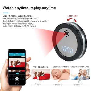 Hot bán không dây kỹ thuật số bảo mẫu bàn tường <span class=keywords><strong>WIFI</strong></span> CCTV báo động Z18 Đồng hồ máy ảnh điện thoại di động kiểm soát an ninh - Product Image 2