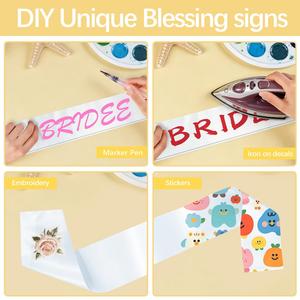 Cintas de Satén Lisas Blancas para Sublimación DIY, Accesorio para Fiestas de Cumpleaños, Graduaciones, Concursos de Belleza y Bodas - Product Image 3