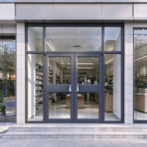 <span class=keywords><strong>Porte</strong></span> de magasin commerciale en aluminium et verre, double battante <span class=keywords><strong>avec</strong></span> ressort au sol, pour <span class=keywords><strong>entrée</strong></span> de boutique, pharmacie - Product Image 1