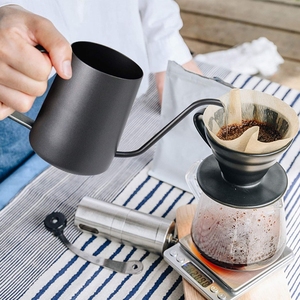 Long Narrow Spout Stainless Steel <strong>Camping</strong> Coffee Pot &amp; Gooseneck Tea <strong>Kettle</strong> 12/8.5 Oz Pour Over Drip Black - Product Image 5