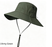 Chapeau Boonie gris foncé, côtés ajustables, sangle de menton réglable, chapeau de pêche pour hommes et femmes, logo personnalisé en gros