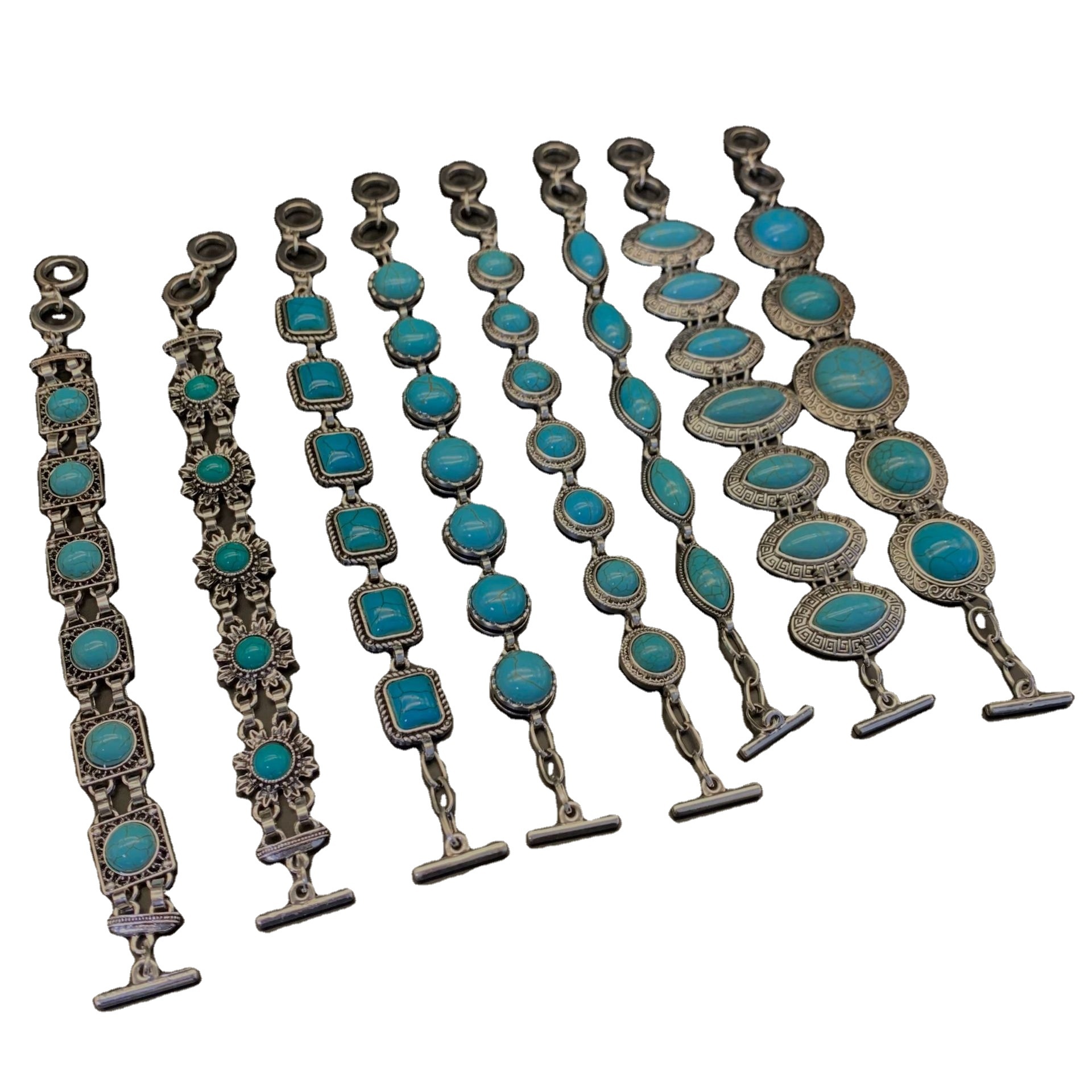 Bohemian Ethnic Style Tibetan Handmade Alloy Vintage Turquoise 