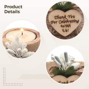 Handmade Wooden <strong>Tealight</strong> Candle <strong>Holders</strong> Kit Cylinder Design for Wedding Bridal Shower Home Decoration for Thank You Guest Gifts - Product Image 2