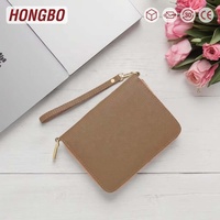 Hongbo Best-seller Personal Lux 24-Color A7 Pebble 6 Ring Zipper Budget Binder Enveloppe Wallet avec Strap / Fly Leaf Disponible