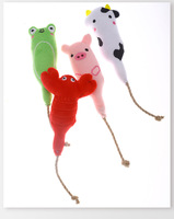Nouveaux jouets à mâcher pour chats en peluche, en papier froissé et en ficelle, avec motif d'animaux de dessin animé mignons, à la catnip, résistants à l'usure