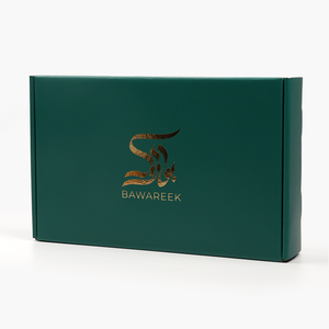 Цифровая печать, индивидуальный дизайн, золотая фольга, гофрированная упаковка для косметики, складная почтовая коробка для сыворотки для ухода за кожей, зеленая, с возможностью складывания - Product Image 2