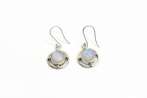Natural Rainbow <b>Moonstone</b> <b>Earring</b> Handmade with Genuine Gemstones 925 Sterling Silver Jewelry for Women Fashion Bohemian - Product Image 2