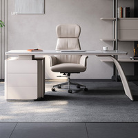 Bureaux et chaises de bureau italiens de luxe Rock Plate Home Bureau du directeur général d'étude à l'italienne Bureau d'ordinateur