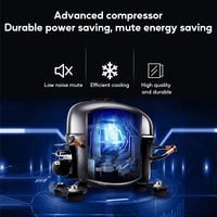 Réfrigérateur Commercial Compact 102L pour la Maison avec Double Portes Congélateur en Haut et Réfrigération en Bas Appareil Électroménager