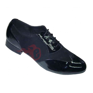 Scarpe da Ballo Latino Professionali da Uomo Evkoodance, Classiche Nere con Tacco da 1 Pollice, Suola in Camoscio e Pelle - Product Image 5