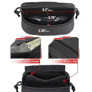 1000D 나일론 하드 안경 케이스 휴대용 전술 몰리 지퍼 선글라스 파우치 가방 클립 포함 - Product Image 5