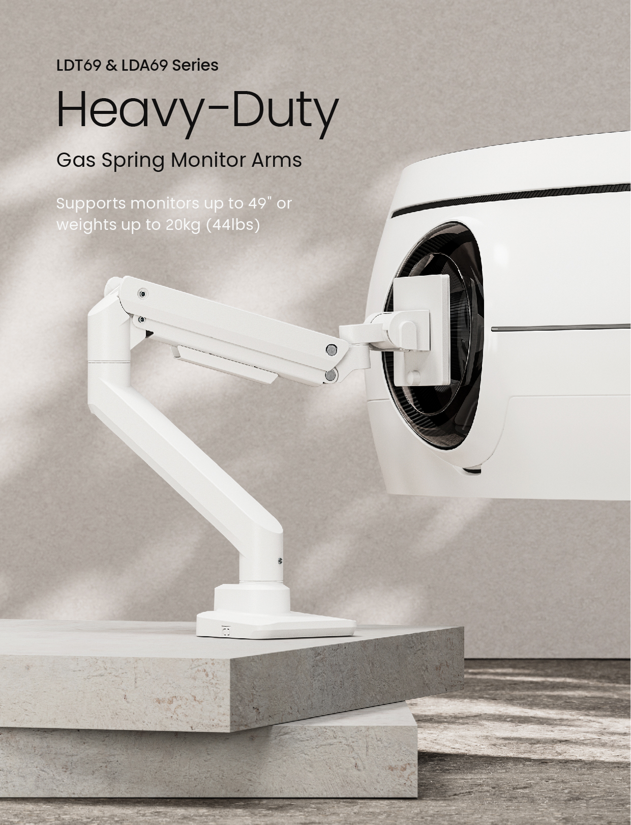 LDT69-C024P Heavy Duty Monitor Arm 黒 LDT69-C024P Heavy Duty Ultrawide Dual Monitor Arm Stand for 17
