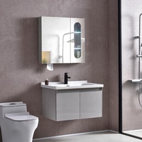 Meuble-lavabo rectangulaire mural moderne en céramique pour salle de bain, résistant à l'eau