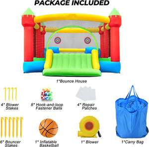 Bloques de construcción de 16 ', inflable húmedo/seco con tobogán, tobogán de agua inflable, casa de rebote combinada con soplador para fiesta de niños - Product Image 4