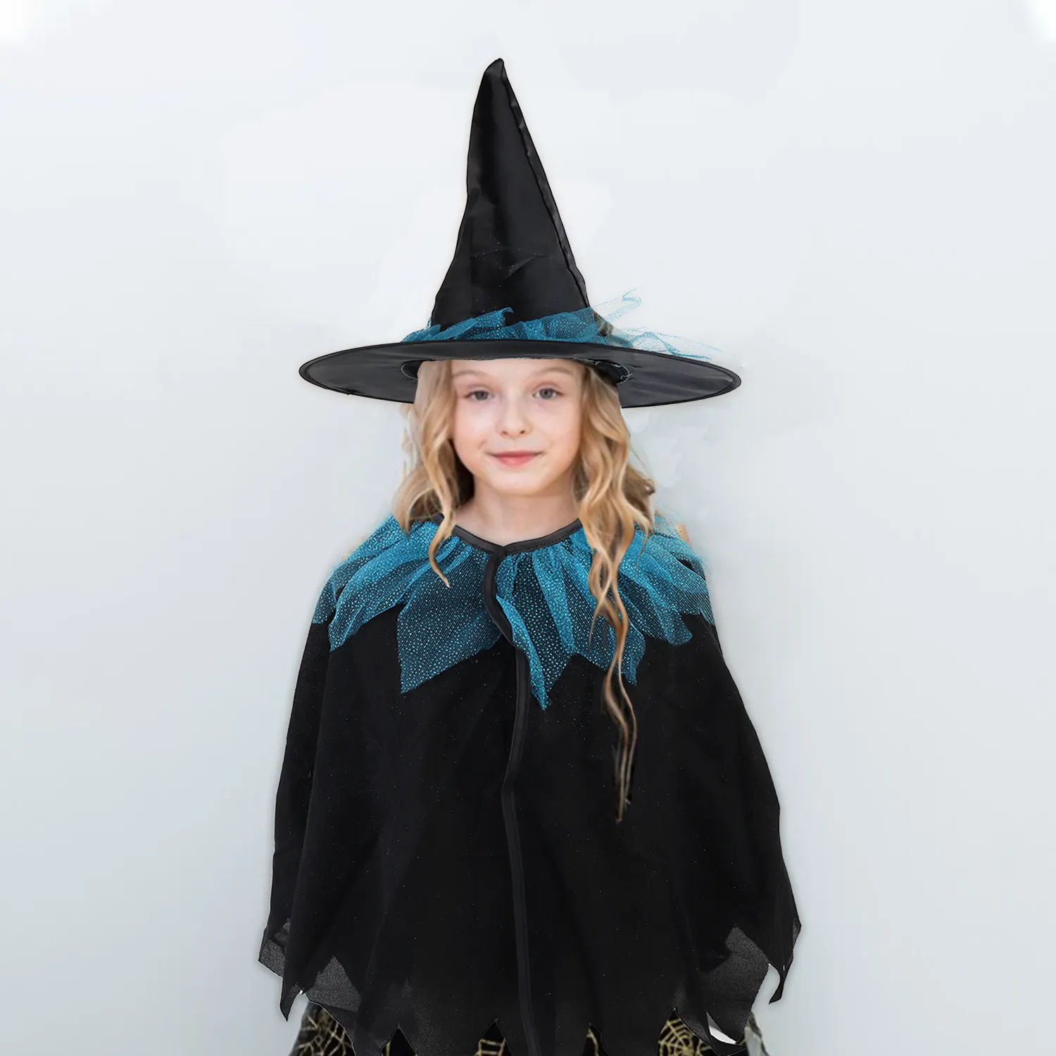 Pafu niños mascarada fiesta Cosplay disfraces Halloween bruja mago Reversible capa capas con sombrero conjunto