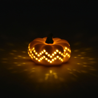 Figurine décorative de table en céramique LED, forme de gland et flocon de neige ajouré, pour Noël, la récolte d'automne, Thanksgiving et les fêtes, vente en gros