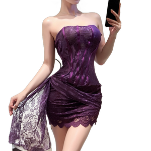 Abito Aderente in Pizzo Sexy per Donne, Vestito Senza Spalline Aderente Perfetto per <span class=keywords><strong>Momenti</strong></span> Intimi - Product Image 1