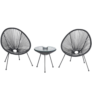 Modernes Design Langlebiges wasserdichtes Kunststoffschnur-Webei mit Metallrahmen Indoor Outdoor Patio Garten balkon Rattan stuhl - Product Image 5
