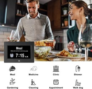 12 Đồng Hồ Nhắc Nhở Tự Động Làm Mờ Quá Nhiều Ngày Ngày Đồng Hồ Ngày Mất Trí Nhớ Đồng Hồ Lịch Ngày Kỹ Thuật Số 7 Inch Cho Người Cao Tuổi - Product Image 4