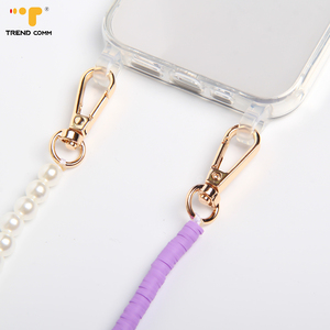 Nouvelle mode 2026 : Breloque de téléphone portable à perles en argile polymère grise, chaîne de poignet, cordon de téléphone, bijou - Product Image 5