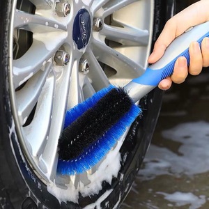 Tire <b>Brush</b> <b>Wheel</b> Rim Cleaner Car Wash Tool With Blue Bristles For Auto Cleaning - Product Image 2