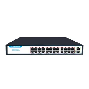 24 ميناء بو جيجابت التبديل 24*10/100/1000mbps Poe ميناء + 2*1000 ميجابايت لكل ثانية RJ45 يصل صلة ميناء ل NVR IP كاميرا CCTV