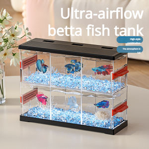 <span class=keywords><strong>Mini</strong></span> <span class=keywords><strong>aquarium</strong></span> moderne en plastique pour bettas, blocs de construction carrés, décorations de bureau pour l'aménagement paysager de la maison - Product Image 2