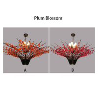 Lustre floral réglable en hauteur au design biophilique, CRI 95+, suspension moderne en fer forgé inspirée de la nature, pour restaurant et café