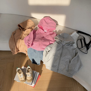 Manteau pour filles, style coréen, nouvelle collection automne 2025, vêtements pour enfants, manteau à fermeture éclair, style automne, à capuche - Product Image 1